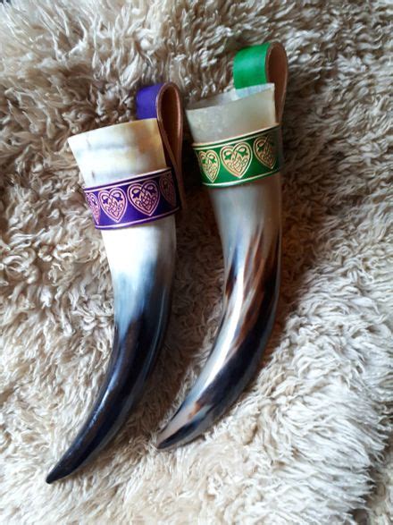 Engraved Drinking Horns