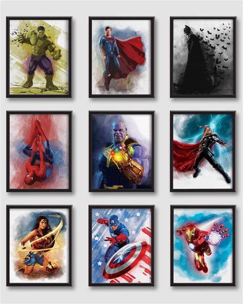 Buy Printnart Superhero Wall Art Marvel Avengers Marvel Wall