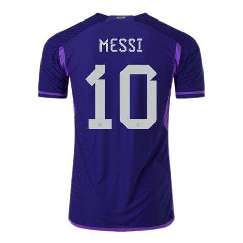 New Messi 10 Argentina Away World Cup 2022 Champion Authentic Jersey Gogoalshop