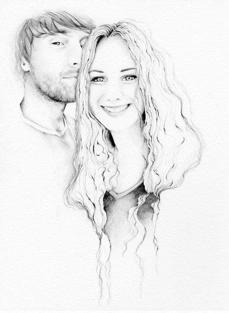 Hand Drawn From Photo Wedding Ts Custom Couples Portraits Etsy Hand Drawn Portraits How