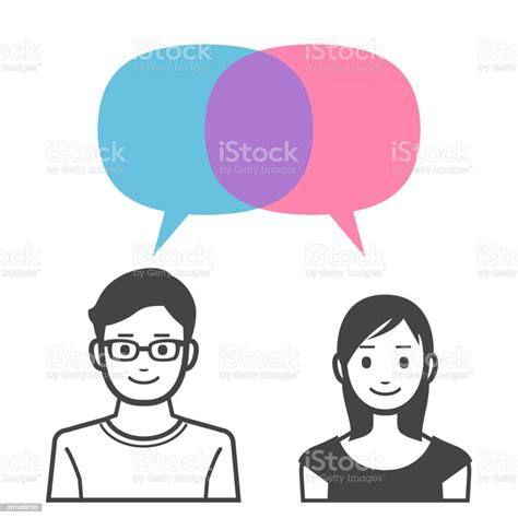 Man And Woman With Speech Bubbles Stock Illustration Download Image Now Adult Adults Only