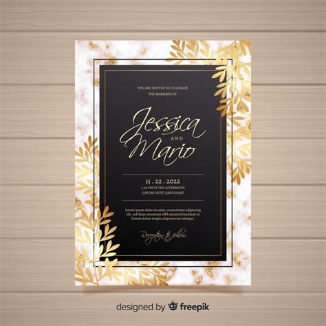 Wonderful Elegant Wedding Invitation Card Template Vector