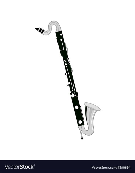 Bass Clarinet On White Background Royalty Free Vector Image