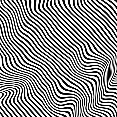 Abstract Pattern Of Wavy Stripes Or Rippled 3d Relief Black And White Lines Background Vector