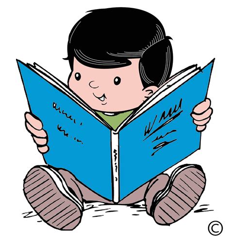 Children Read Book Clipart Gambar Kartun Anak Sedang Membaca Buku Png