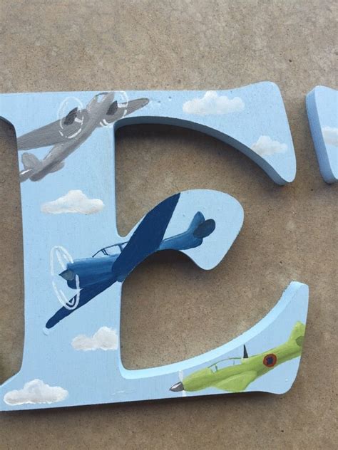 Wooden Airplane Letters Wood Airplane Initials Airplane