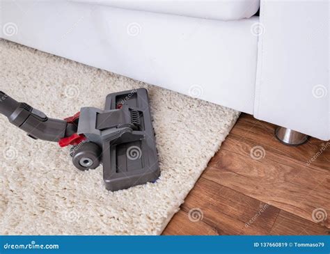 Using Vacuum Cleaner And Cleaning The Carpet Stock Image Image Of