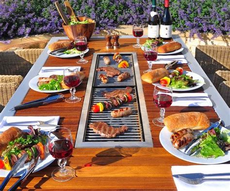 The Seater Barbecue Table Grill Table Outdoor Cooking Bbq Table