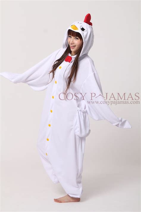Animal Onesies White Chicken Onesie Kigurumi Pajamas Raincoats For