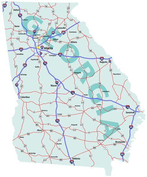 Printable Road Map Of Georgia