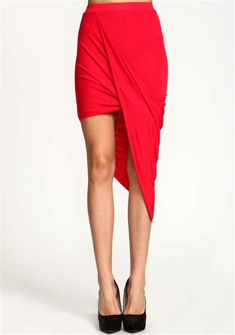 red asymmetrical skirt dresses images 2022