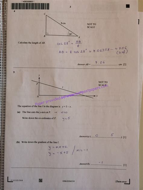 CIE IGCSE Extended Paper May June Mathematics Solution JustPastPapers Com