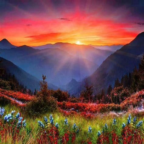 Beautiful Beautiful Nature Mountain Sunset Sunset Wallpaper