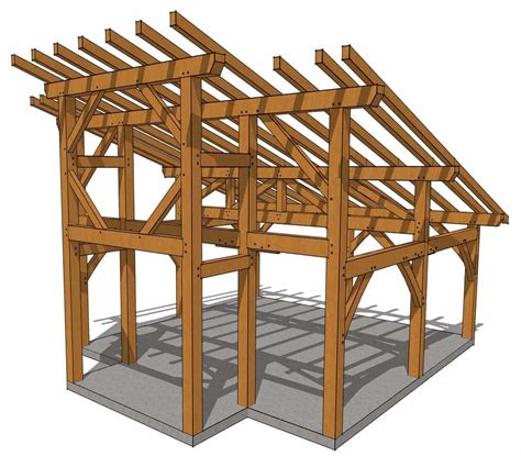 20x20 Timber Frame Lean-To Shed Plan - Timber Frame HQ | Timber frame, Lean to shed plans, Shed plan