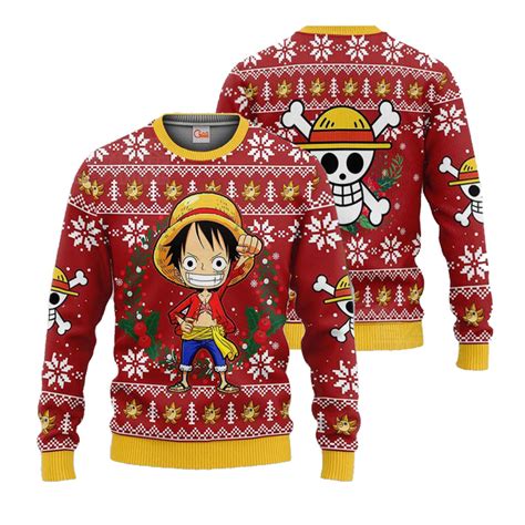 One Piece Luffy Ugly Christmas Sweater Xmas T Official One Piece