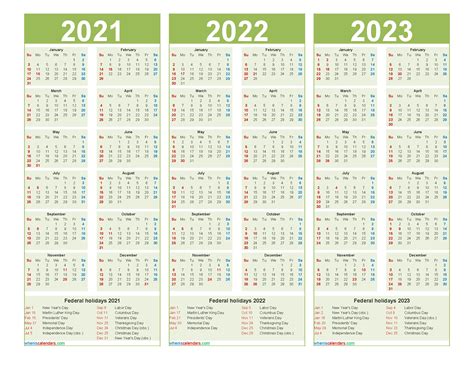 2021 Calendar 2022 Printable With Holidays Printable Calendar 2023