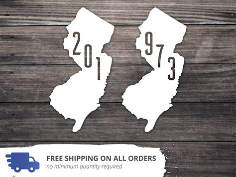 New Jersey State Decal New Jersey Area Code Car Decal New Jersey