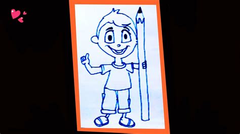 A mobile with less pretensions, but also oriented to draw, since it comes with a stylus, less sophisticated than the previous ones, but equally useful. Draw Cartoon | Cartoon Drawing for kids | Boy Holding Big ...