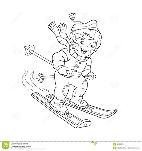 Sports illustrated kids magazine includes action photography for kids to enjoy. Coloring Page Outline Of Cartoon Boy Riding On Skis ...