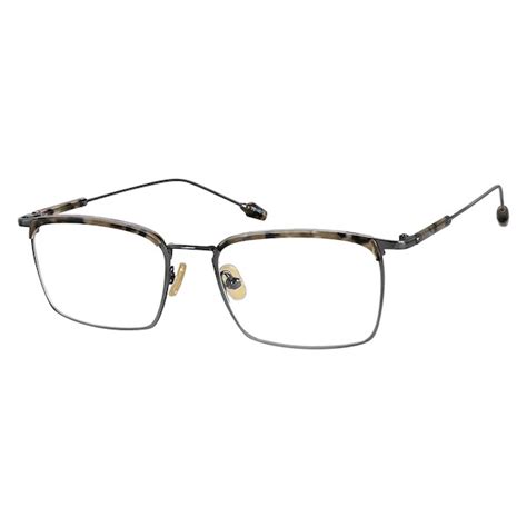 zenni rectangle prescription eyeglasses pattern tortoiseshell mixed materials 7814812