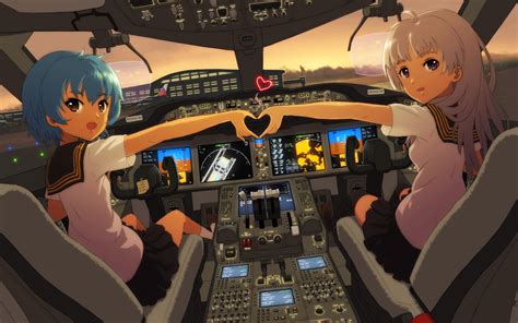 Fondos De Pantalla Anime Chicas Anime Aeronave Trajes De Vuelo