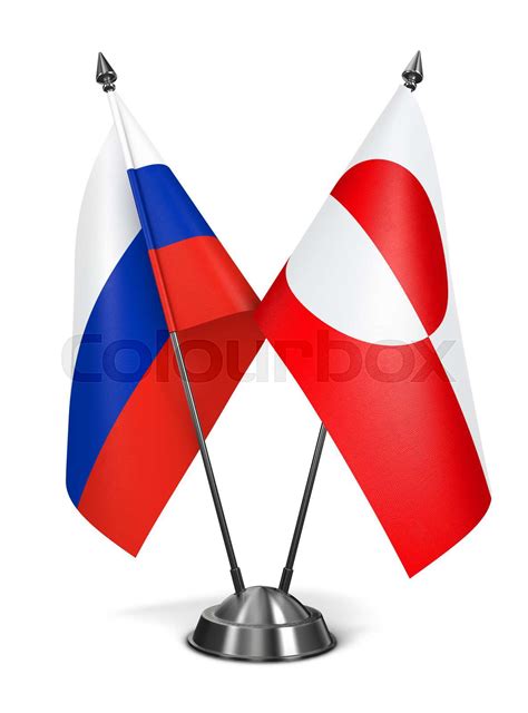 Russia And Greenland Miniature Flags Stock Image Colourbox