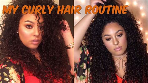 My Big Curly Hair Routine Wash And Go Youtube