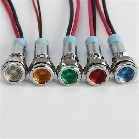 220v 6mm Signal Power Supply Led Metal Indicator Light Lamp With Wire