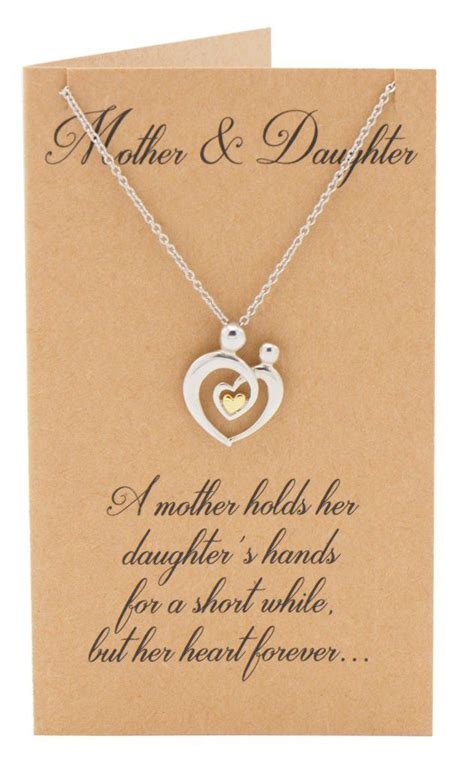 Evie Mothers Heart Necklace Mothers Day Jewelry With Greeting Card
