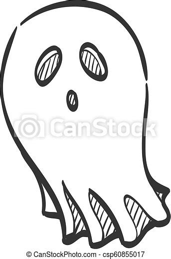 Sketch Icon Halloween Ghost Halloween Ghost Icon In Doodle Sketch