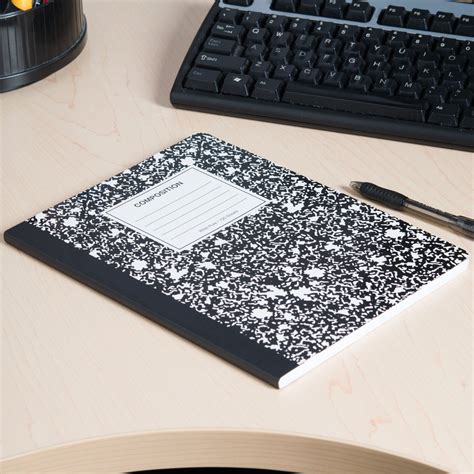 Cheap factory selling composition notebook. Universal UNV20930 9 3/4" x 7 1/2" Black Wide Ruled ...