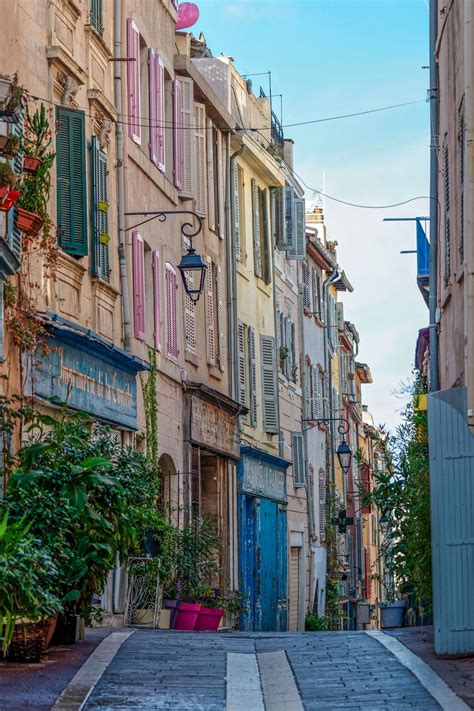 Colorful Street In The Famous Quartier Du Panier In Marseille France