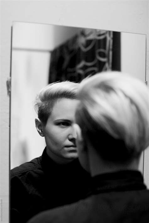 Lesbian Woman With Mirror By Alexey Kuzma