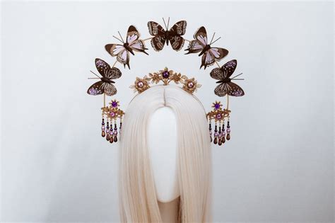 Butterfly Crown Gold Halo Crown Halo Halo Crown Halo Etsy In 2021