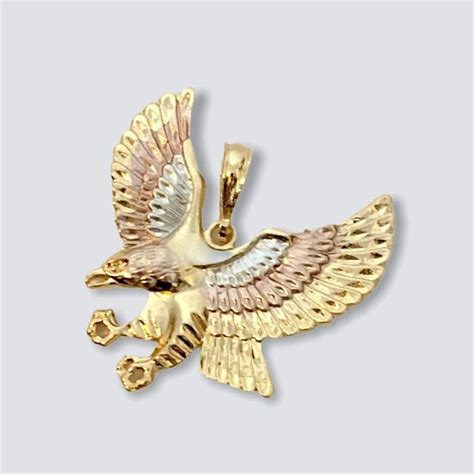 2 Eagle Tricolor Pendant 236 18kts Of Gold Plated Pendant Gold