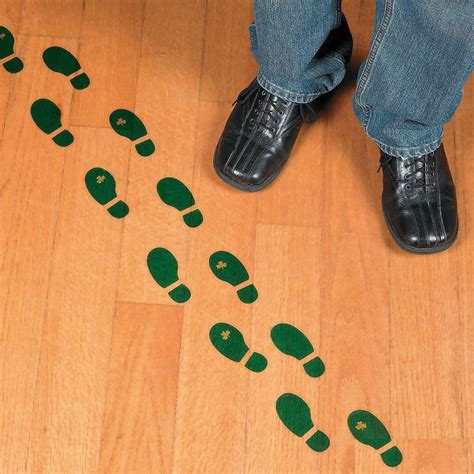 Leprechaun Footprint Floor Decals 16 Pairs St Patricks Day Party