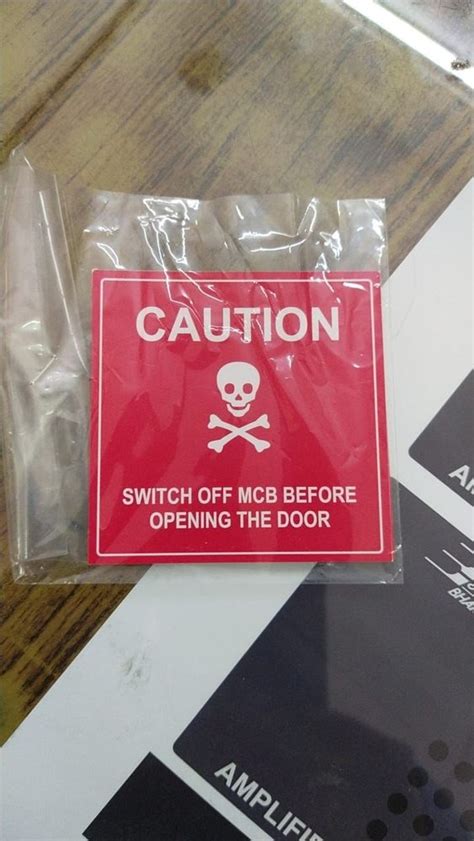 Square Red And White Electrical Danger Sign Board For Hospital