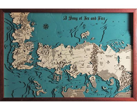 A Song Of Ice And Fire Game Of Thrones 3d Map 46 X 67 Cm Etsy