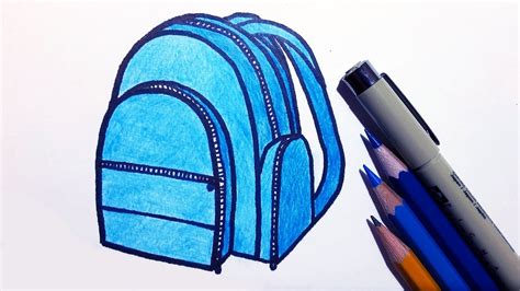 How To Draw A School Bagbackpack Step By Step Youtube