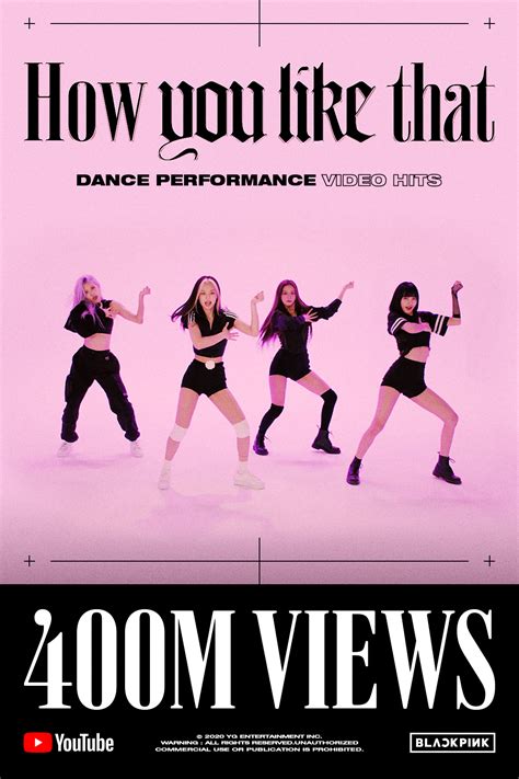 201103 Blackpink How You Like That Dance Performance Video Hits 400 Million Views On Youtube