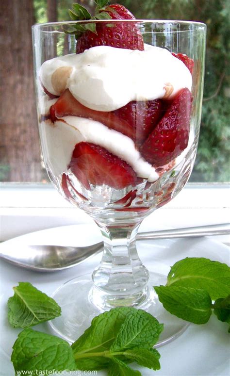 Strawberry And Mascarpone Cream Parfait With Balsamic Syrup Tastefood
