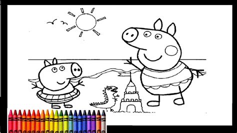 Peppa pig playset includes favorite peppa pig characters george, mummy pig, chloe pig and more. Peppa pig George goes in swimming with Mummy pig and Dino ...