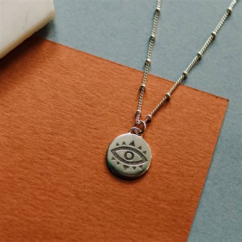 Sterling Silver Evil Eye Necklace By Gemma Mcguinness Jewellery