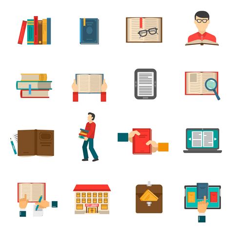 Library Icons Set 466860 Vector Art At Vecteezy