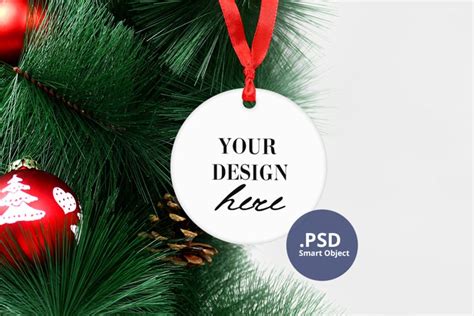 Round Christmas Ornament Mockup Sublimation Ornament Mockup