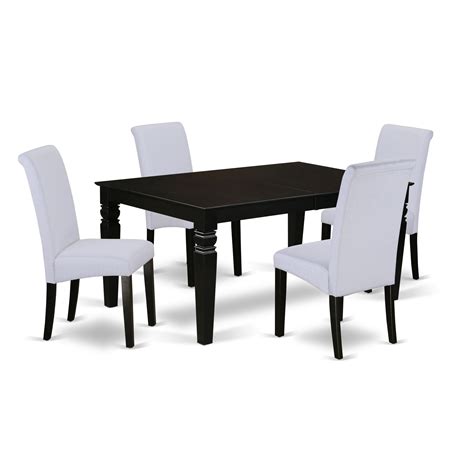 5pc Rectangular Kitchen Table With Elegant Parson Chairs Number Of