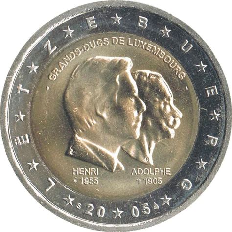 Lussemburgo 2005 2 € Commemorativo Granduca Henri Granduca Adolphe
