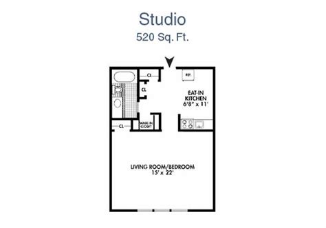 The Seramonte Studio Apartment Floor Plan - 520 Sq. Ft ... Apartment therapy guides you in all that you need to create a home that's happy, healthy and uniquely yours.
