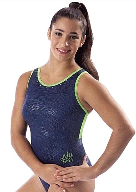 Gk Elite Aly Raisman Blue Gymnastics Leotard Leo Rhinestones Sapphire