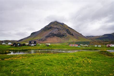 Scenic View Of Hellnar Fishing Village Iceland Stock Photo Image Of